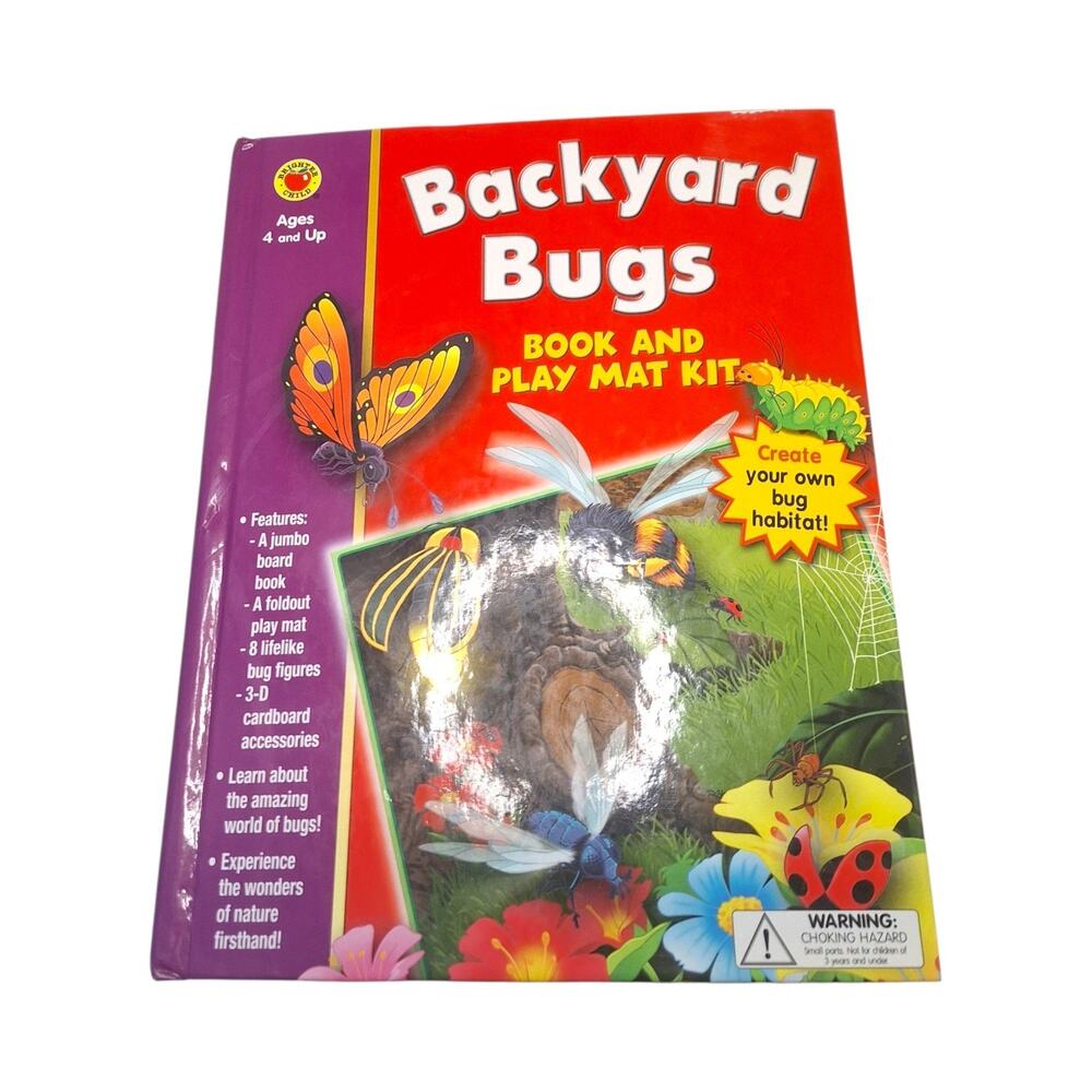 Backyard Bugs Board Book And Play Mat Kit Brighter Child Sealed Aged 4 And Up